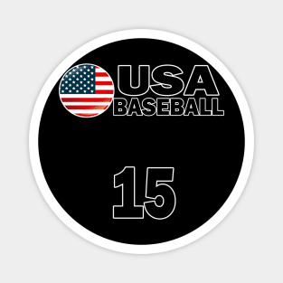 USA Baseball Number 15 T-shirt Design Magnet